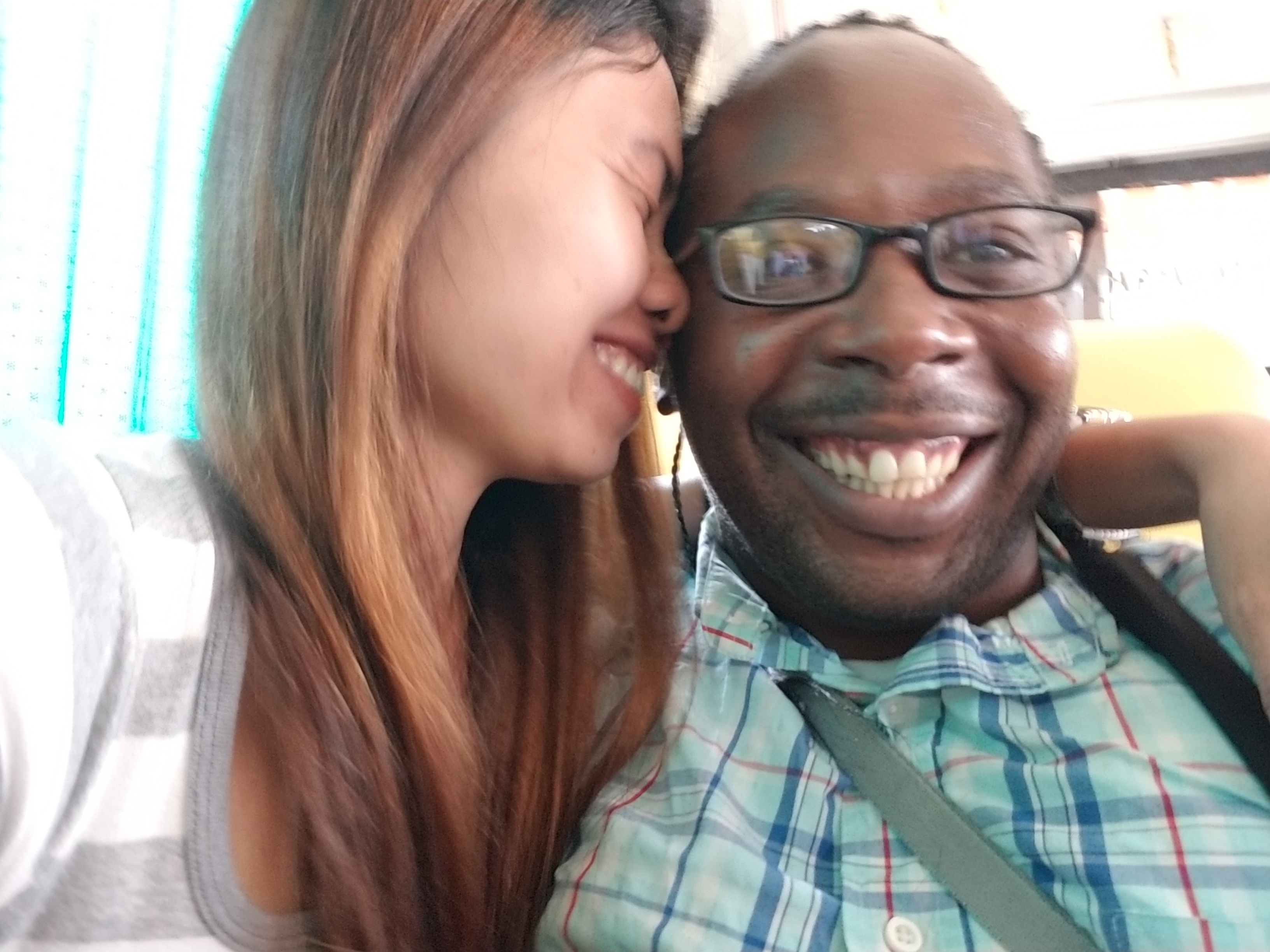 couple laughing together